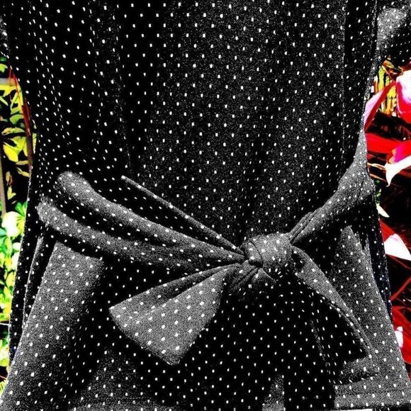 🍍3/$15🍍 Express Black & White Dot Front Tie Top - Picture 2 of 6